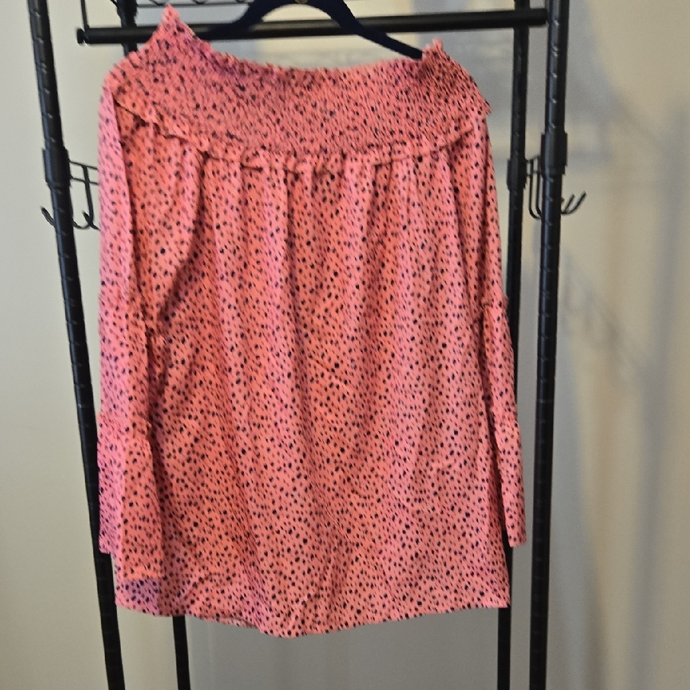 Pink Polka Dot Off The Shoulder Top
